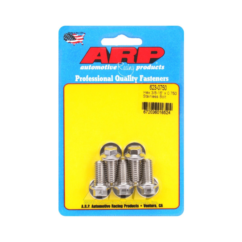 Șuruburi și piulițe universale ARP cu cap mic 3/8-16 – Oțel inoxidabil, cap hexagonal, x5 - ARP-623-0750 - 623-0750 - 3666618192215